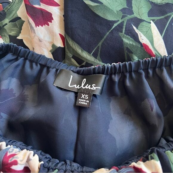 Lulus Elated Energy Navy Blue Floral Tropical Convertible Romper - Picture 9 of 9